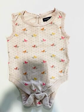 GAP Baby Pink Butterfly Print One-Piece Bodysuit